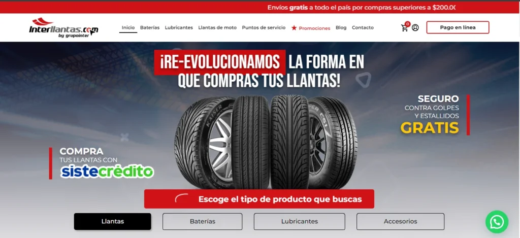 Interllantas es una tienda de llantas online que le apuesta a que comprar llantas sea un proceso mas simple. Comprar e instalar a un clic.