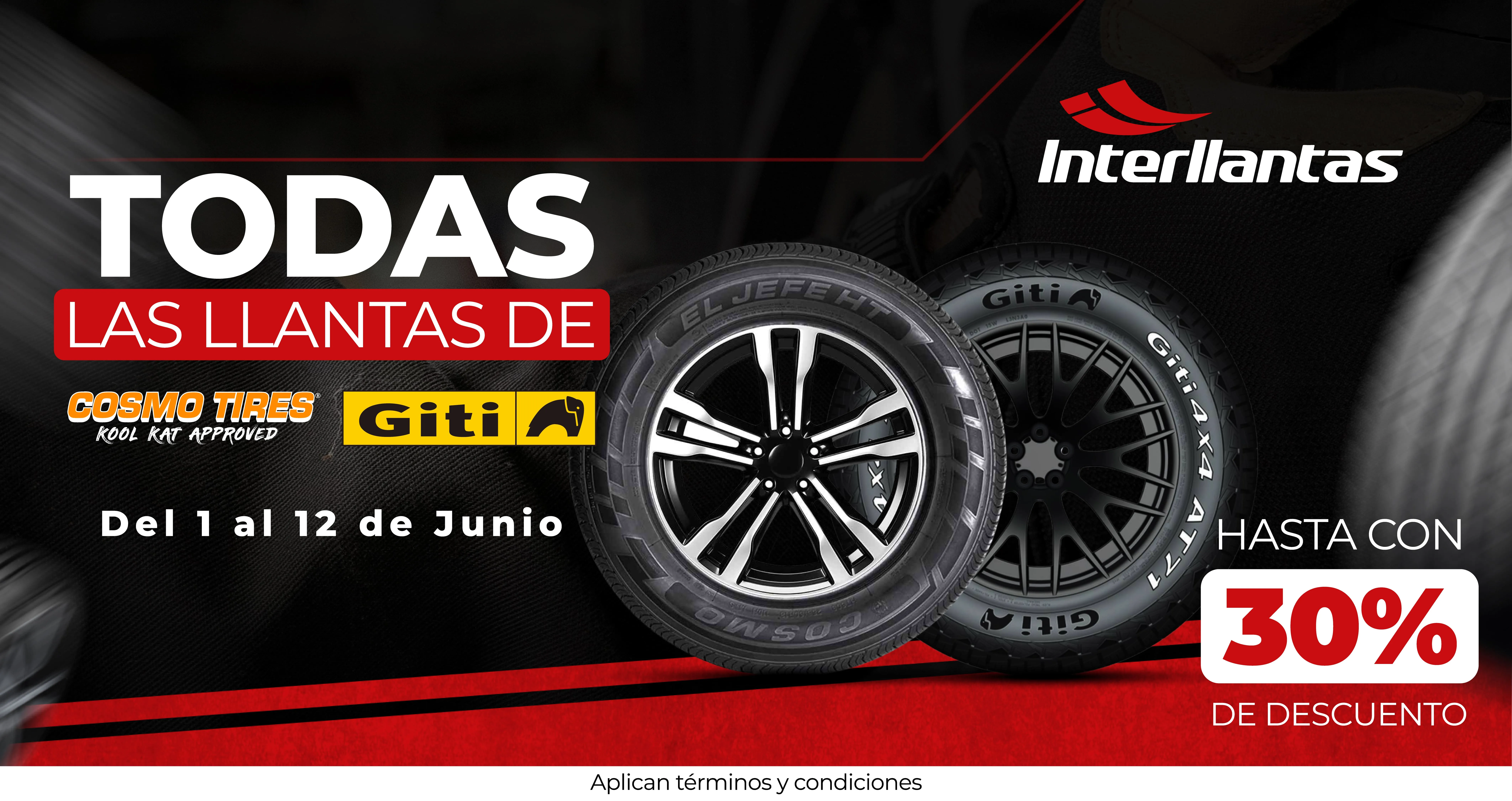 GITI Y COSMO HASTA 30 OFF INTERLLANTAS